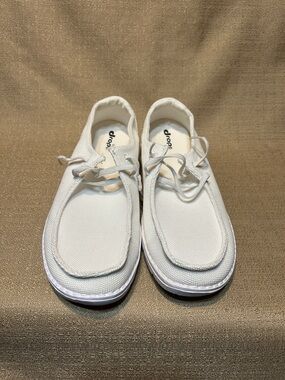 Drope White Canvas Lace-Up Sneakers